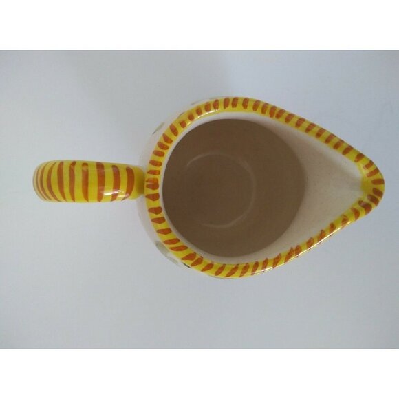 Italy Hand Painted Yellow floral creamer mini pitcher porcelain 2 1/4 x 3 in. - Picture 5 of 6